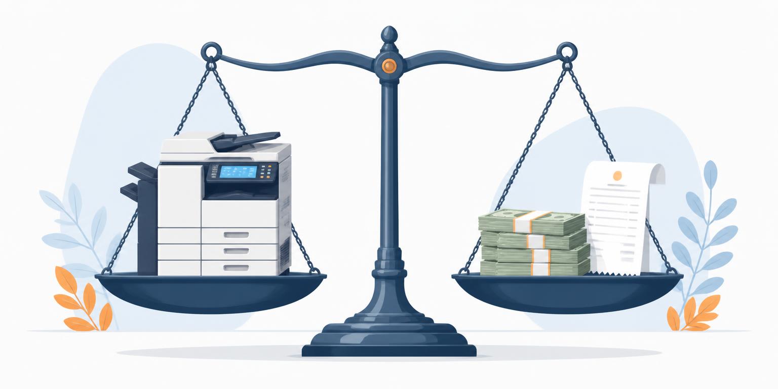 Scale weighing leasing a copier against buying one outright